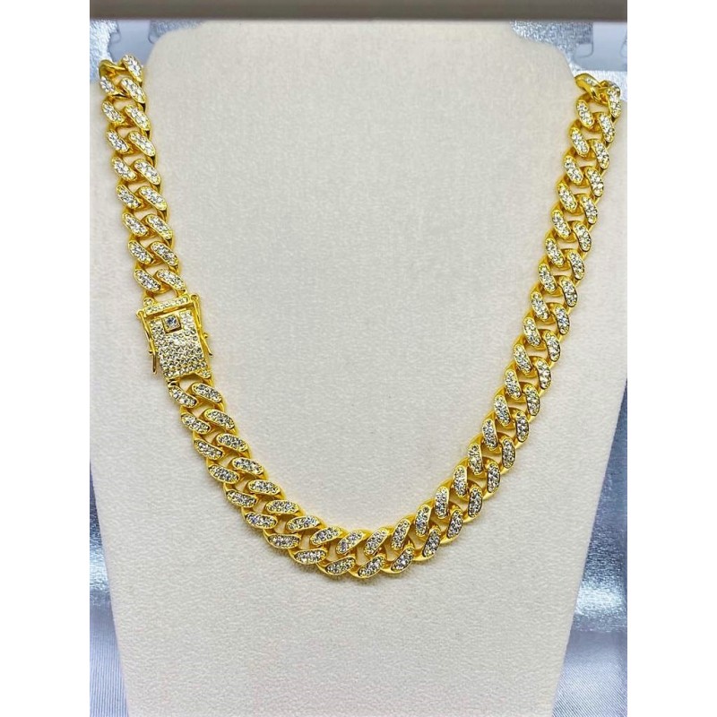 Bracciale caucciù e inserto acciaio dorato e 7 zirconi neri